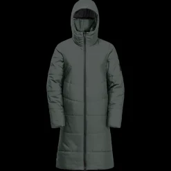 Clearance Jack Wolfskin W Deutzer Coat - Dame Vinterjakke Grøn