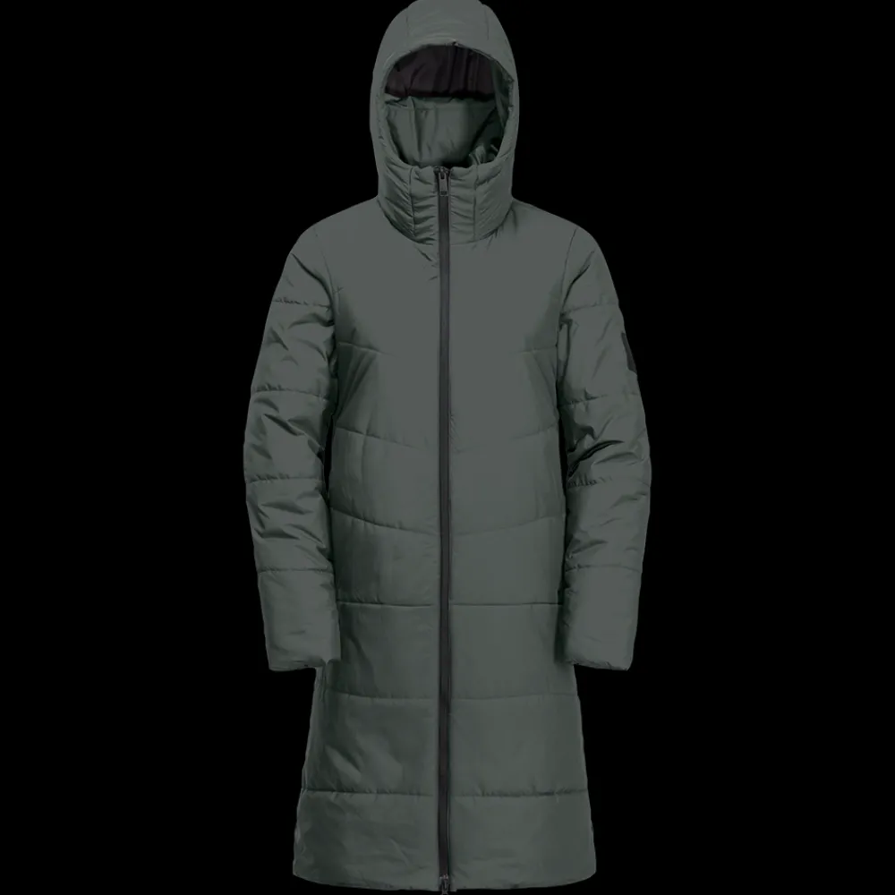 Clearance Jack Wolfskin W Deutzer Coat - Dame Vinterjakke Grøn