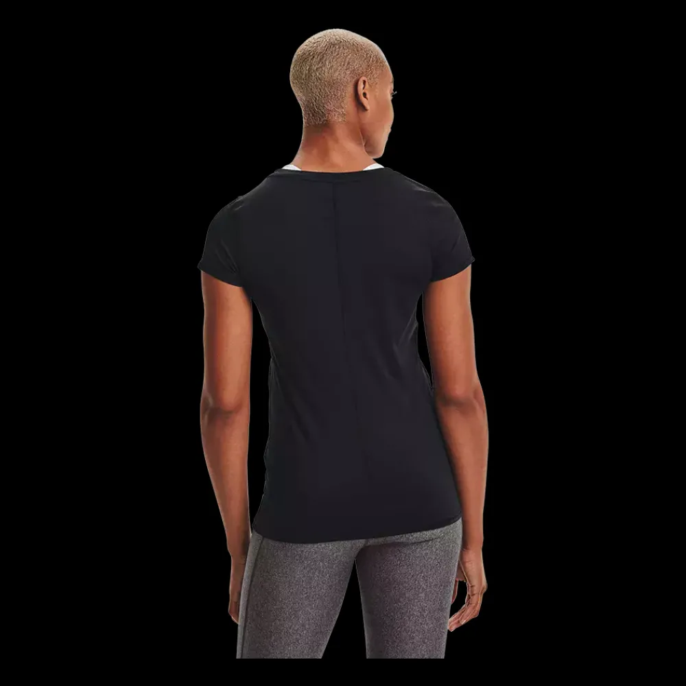 Clearance Under Armour W HG Armour T-Shirt - Dame Trænings T-shirt Sort
