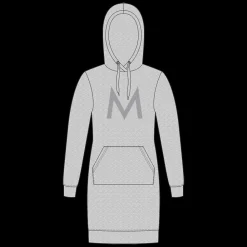 Discount Marine W Hood Dress - Dame Sweat Kjole Grå