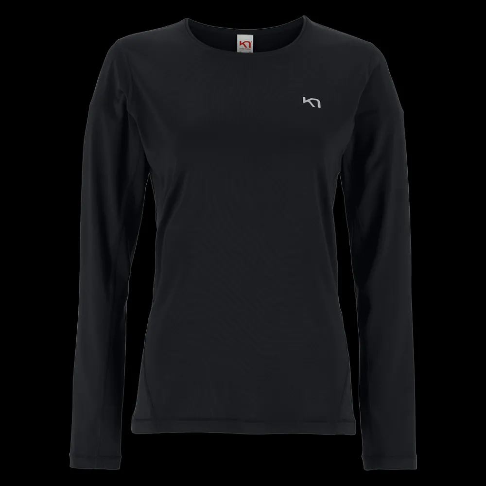 Clearance Kari Traa W Nora 2.0 Long Sleeve - Dame Løbe T-Shirt Sort