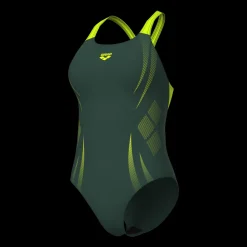 Clearance Arena W Poseidona Pro Back Suit - Dame Badedragt Grøn