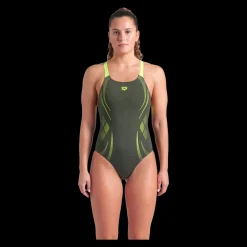 Clearance Arena W Poseidona Pro Back Suit - Dame Badedragt Grøn
