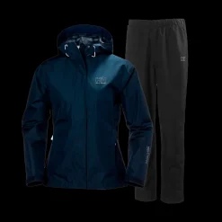 Sale Helly Hansen W Seven J Rain Set- Dame Regnsæt Mørkeblå/Sort