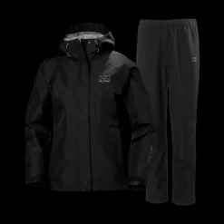 Online Helly Hansen W Seven J Rain Set- Dame Regnsæt Sort/Sort
