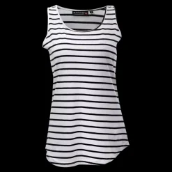 Discount Marine W Striped Singlet - Dame Top Hvid