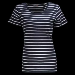Hot Marine W Striped Tee - Dame T-shirt Blå