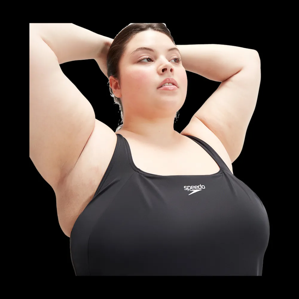 Clearance Speedo W Swim Dress Plus Size - Dame Badedragt Kjole Sort