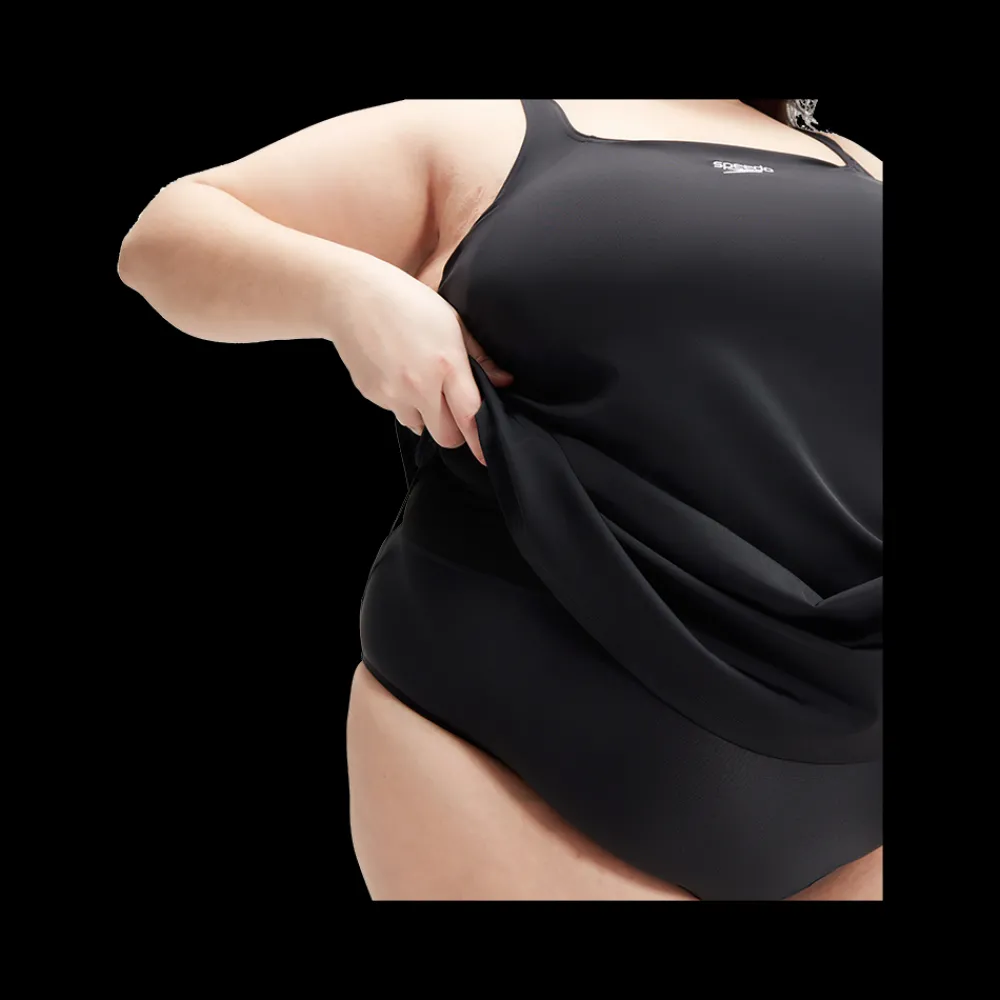 Clearance Speedo W Swim Dress Plus Size - Dame Badedragt Kjole Sort